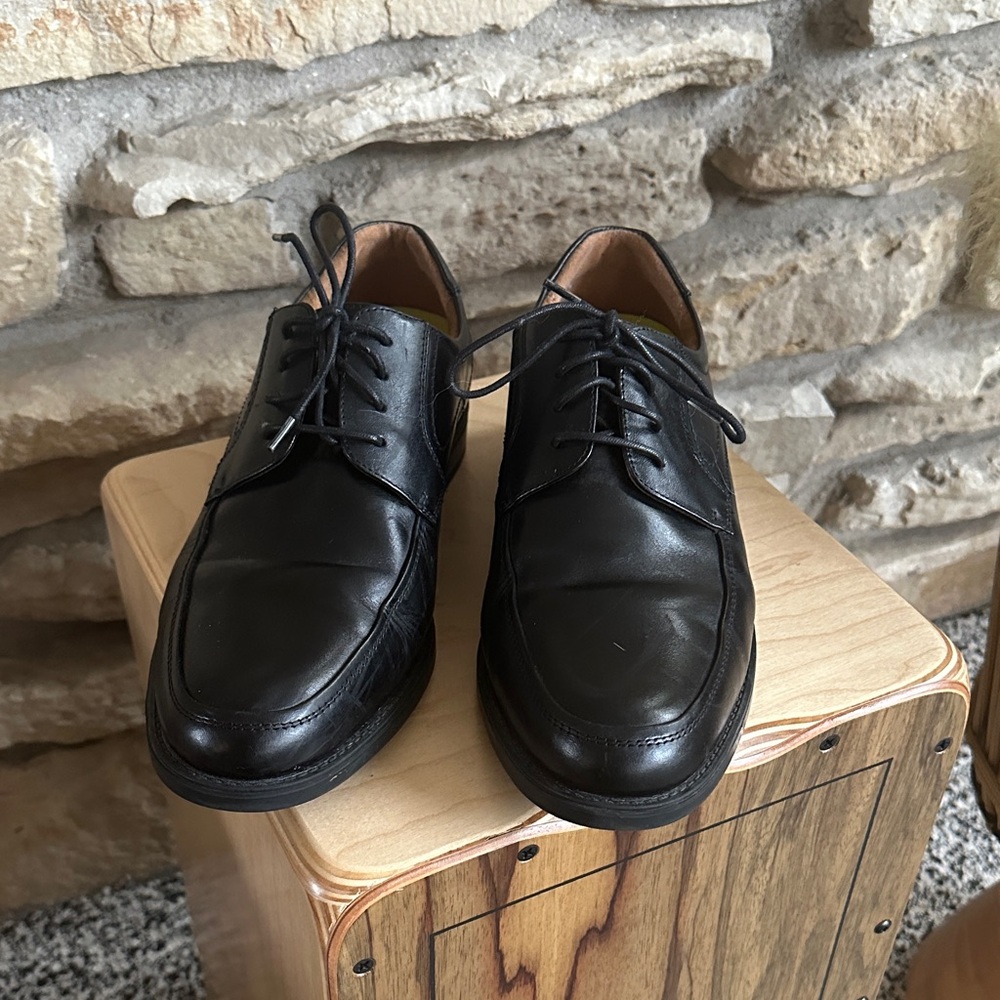 Florsheim Black Leather Men's Dress Shoes Oxfords Comfortech Ortholite